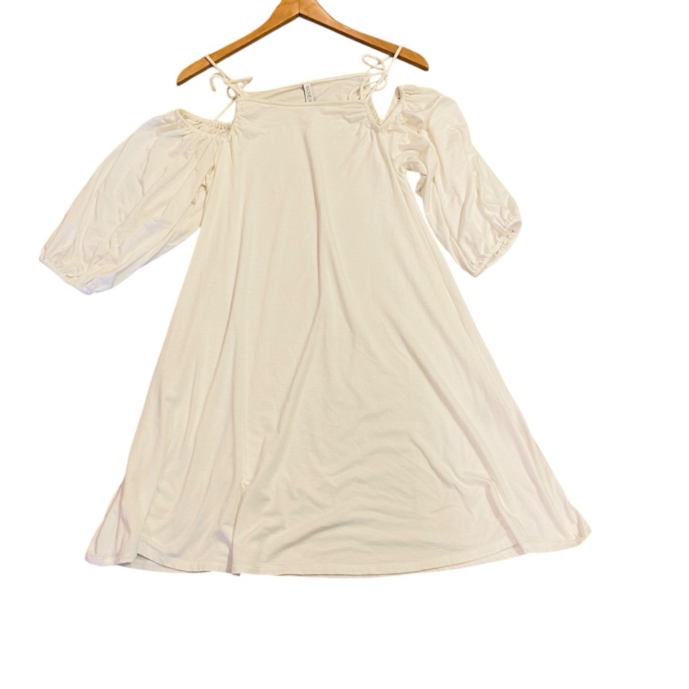 ⭐️ RACHEL PALLY Cream Cold Shoulder Tie Sleeve Dress